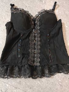 Lace Trim beaded detail Corset Top