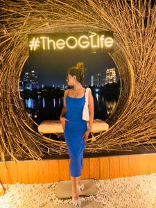 Blue Bodycon Midi Dress