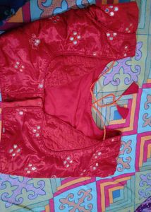 Red Mirrorwork Blouse