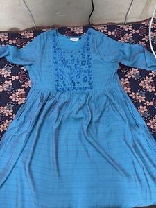 Blue Embroidered Dress