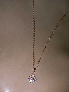 Rose Gold Square Pendant Necklace