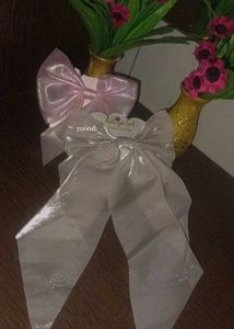 Combo Of White And Pink Bow Clips