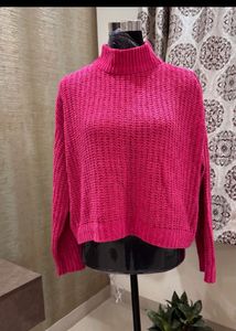Pink High Neck Sweater