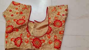 Red Saree With Beautiful Blouse
