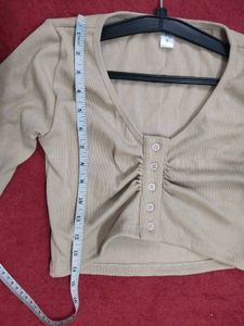 Ribbed Long Sleeve Crop Top (CD)