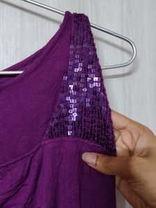 ❗ CLEARANCE ❗ Park Avenue Purple Sequin Top