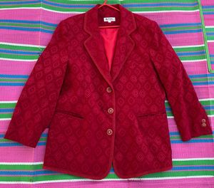 Red Patterned Blazer