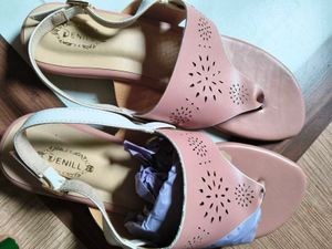 Pink Laser-Cut Sandals