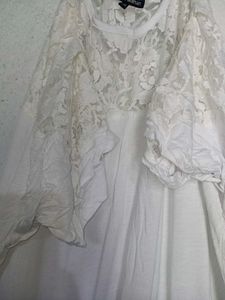 Lace Trim Striped Dress Taop And Jeans New1timeuse