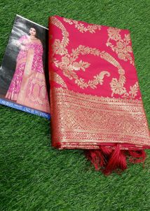 Elegant Pink Banarasi Saree
