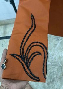 Unique Rust Blazer with Black Embellishments