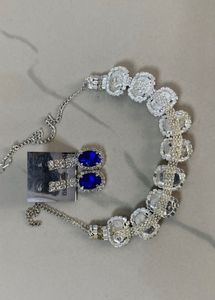 Blue Jewel Necklace &amp; Earring Set
