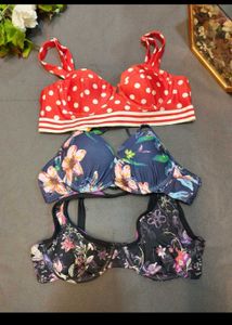 Floral & Polka Dot Bras - Set of 3🌸