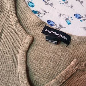 Aesthetic Olive Crop Top