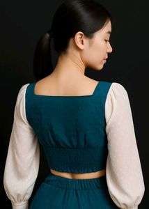 Two-Tone Trendy Crop Top..