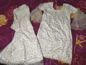 White Embellished Kurta Set