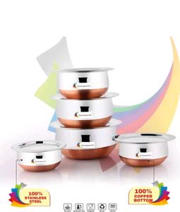Stainless Steel Copper Bottom Handi With Lid