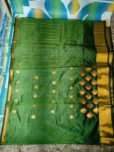 Olive Green Saree