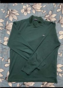 Turtle Neck Long Sleeves Tshirt Green