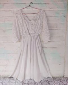 White Frock With Lace