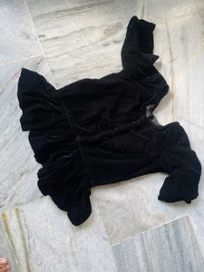 Black Velvet peplum Blouse