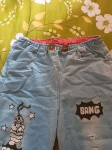 printed light blue jeans for girls