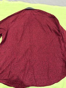 Maroon Patterned Casual Shirt