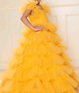 Adorable Yellow Ruffled Party Dress