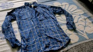 Stylish Men&#39;s Blue Plaid Casual Shirt