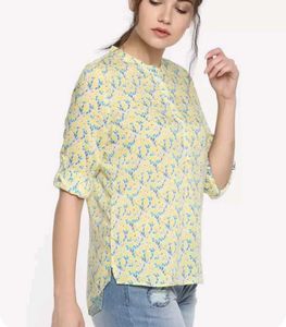 Yellow Floral Print Top