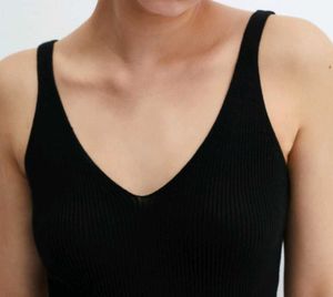 Mango V neck Black Knitted Tank Top
