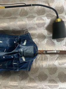 Denim Sleeveless Coat