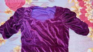 Elegant Purple Velvet Midi Dress