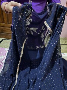 Blue Lehnga Set With Shrug