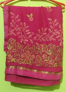 RANI PINK CHIFFON SAREE