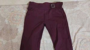 Burgundy Slim Fit Pants