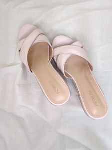 Light pink platform wedges