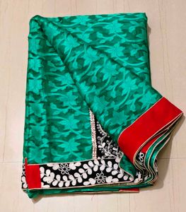 Elegant Green Floral Saree