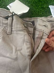 Beige Denim Shorts