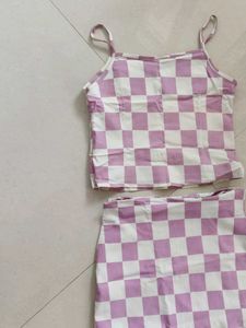 Checkered Cami &amp; Skirt Set