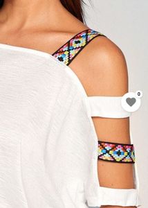 Batwing Cold Shoulder Tape Top