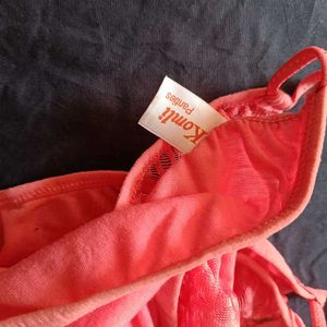 New Coral Lace Thong - Size M