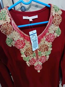 New Woollen Kurta With Embroidery Work