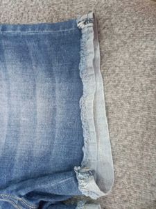 Denim Shorts with Lace Detail