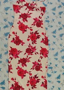 Floral Bodycon Dress + Rose Necklace