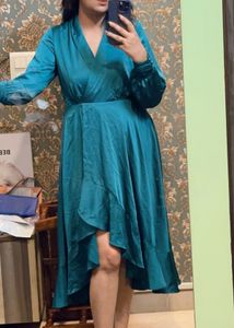 Forever New Audrey Petite Wrap Satin Midi Dress