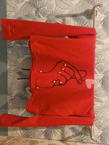 Red Graphic Print Top