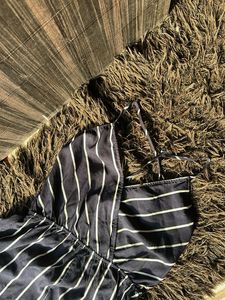 Women’s Navy Blue and White Striped Playsuit