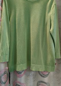 Levi&#39;s Green Crewneck Textured Knit Sweater