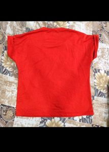 Women Orange Graphic Print Tee